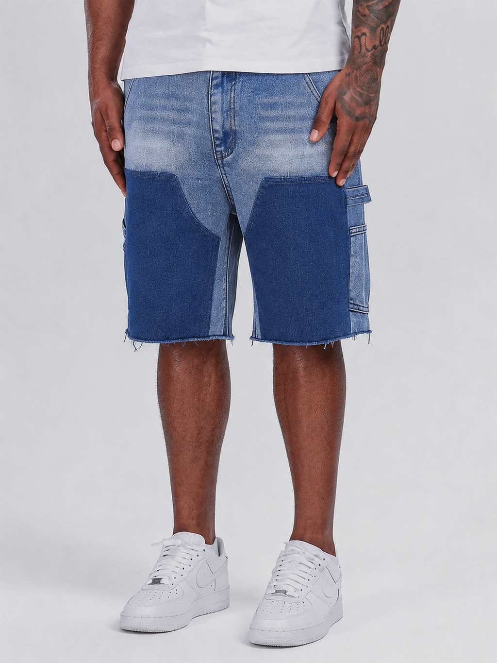 WASHED CARPENTER DENIM SHORTS