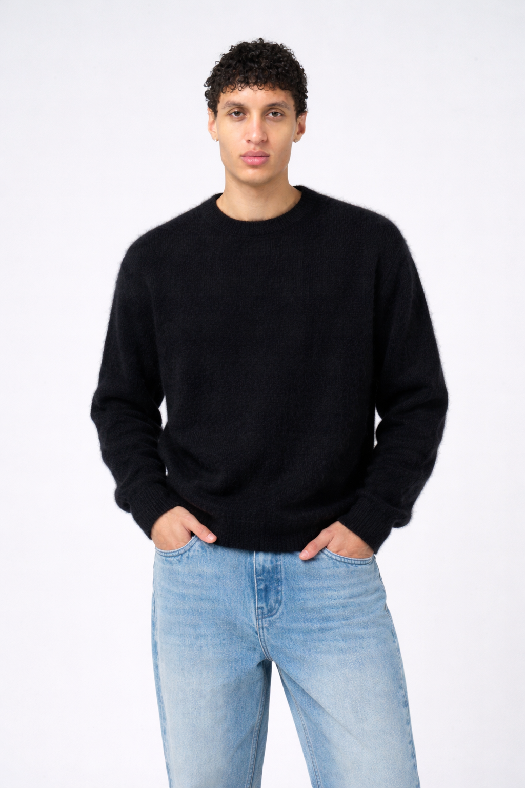 BLACK MOHAIR SWEATER