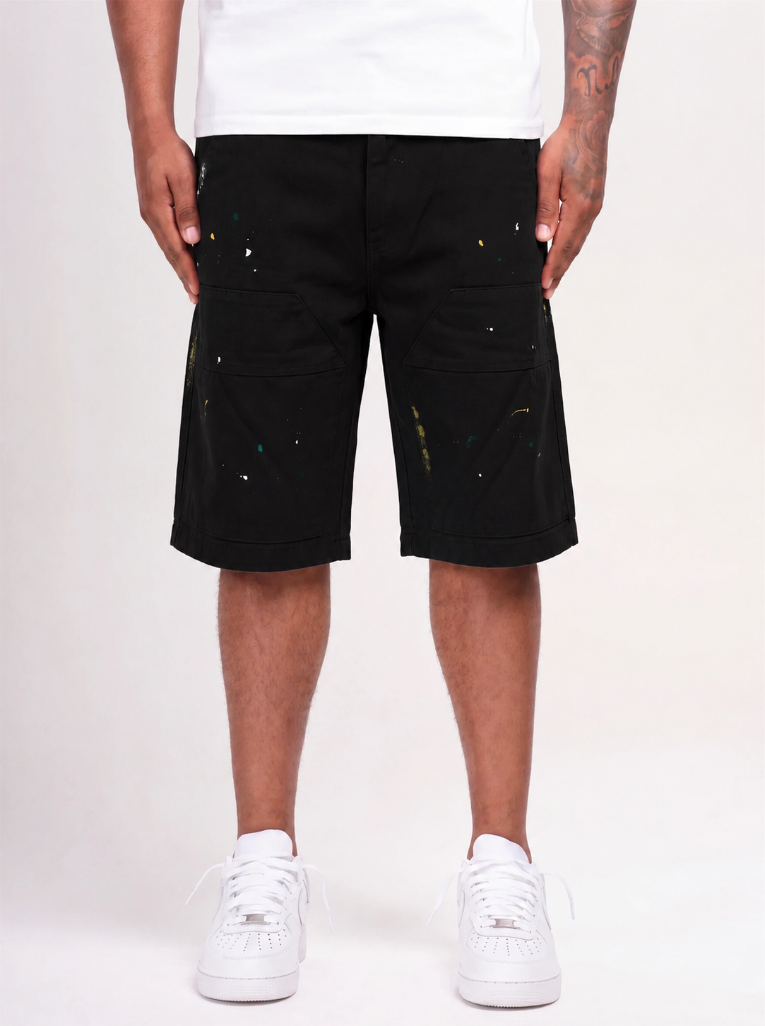 PAINT SPILL SHORTS - BLACK