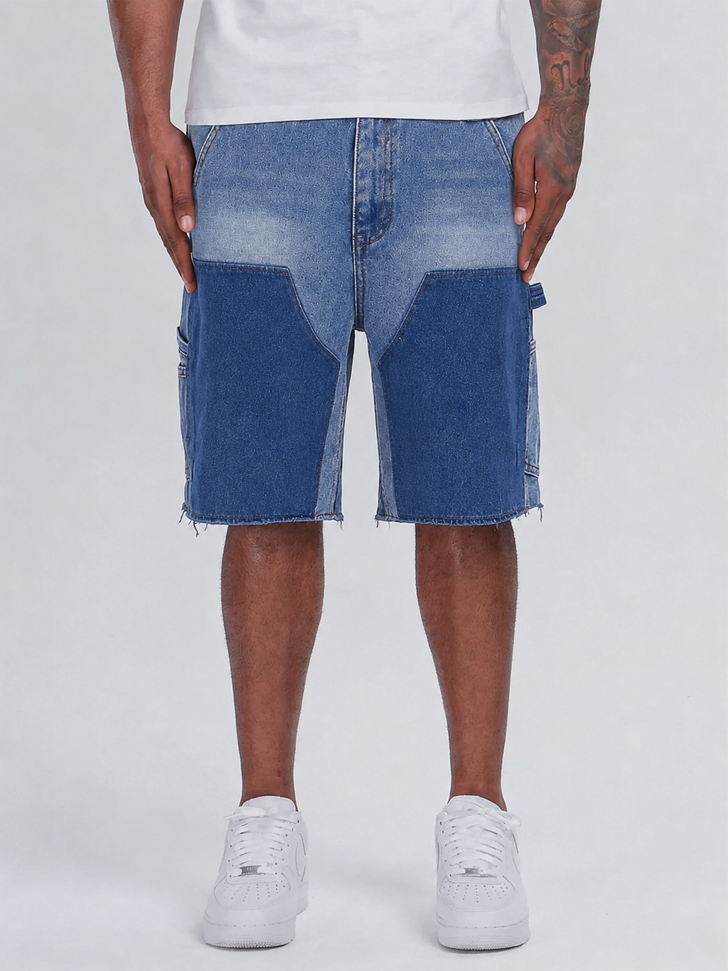 WASHED CARPENTER DENIM SHORTS