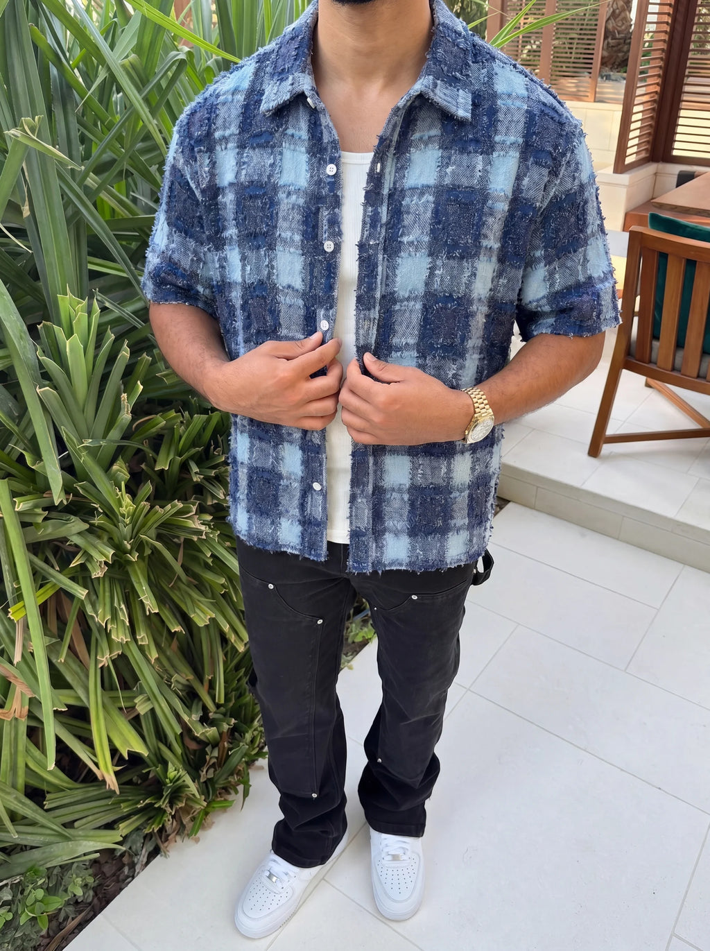 TASSEL OVERSHIRT - BLUE