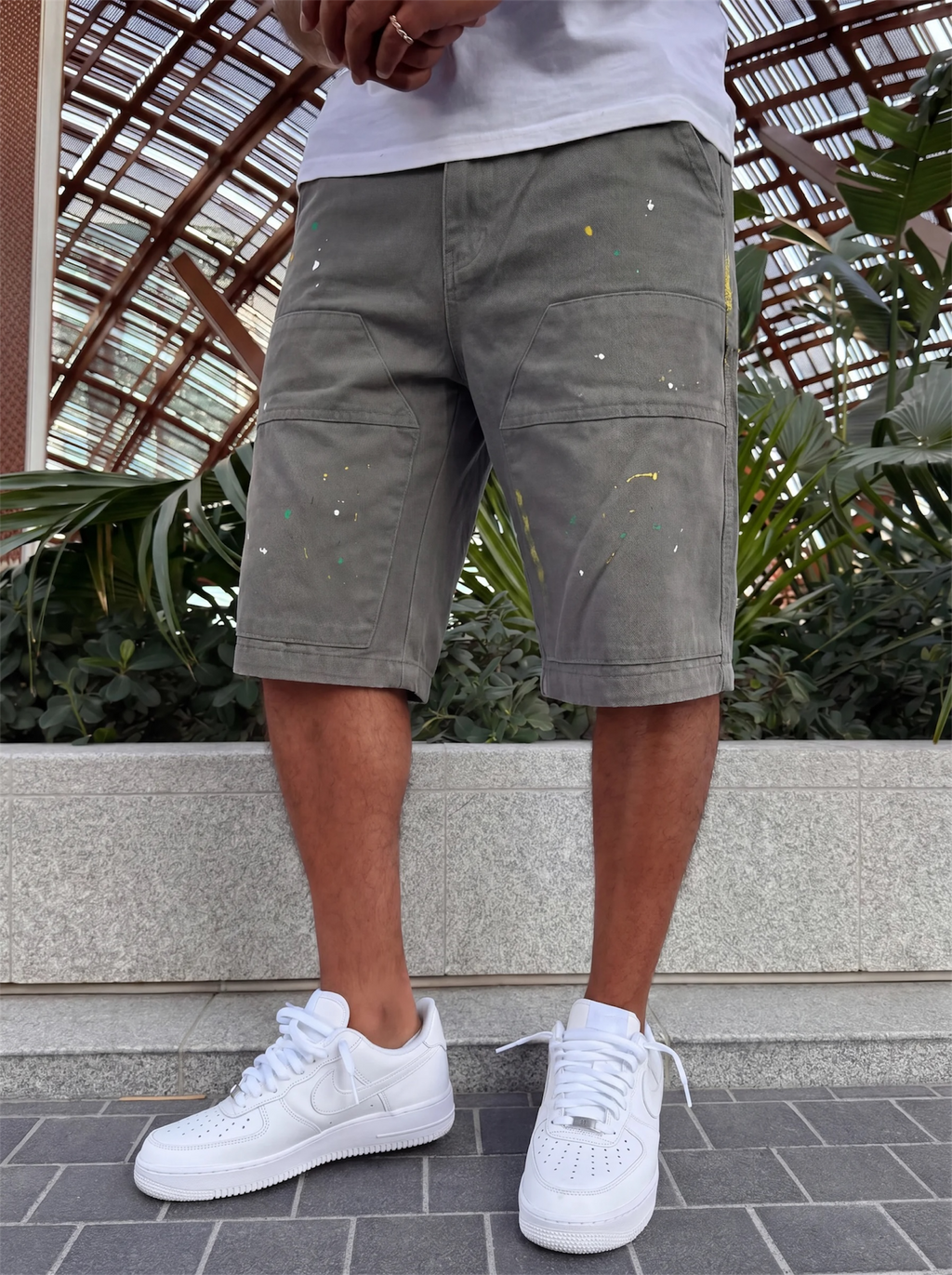 PAINT SPILL SHORTS - GREY