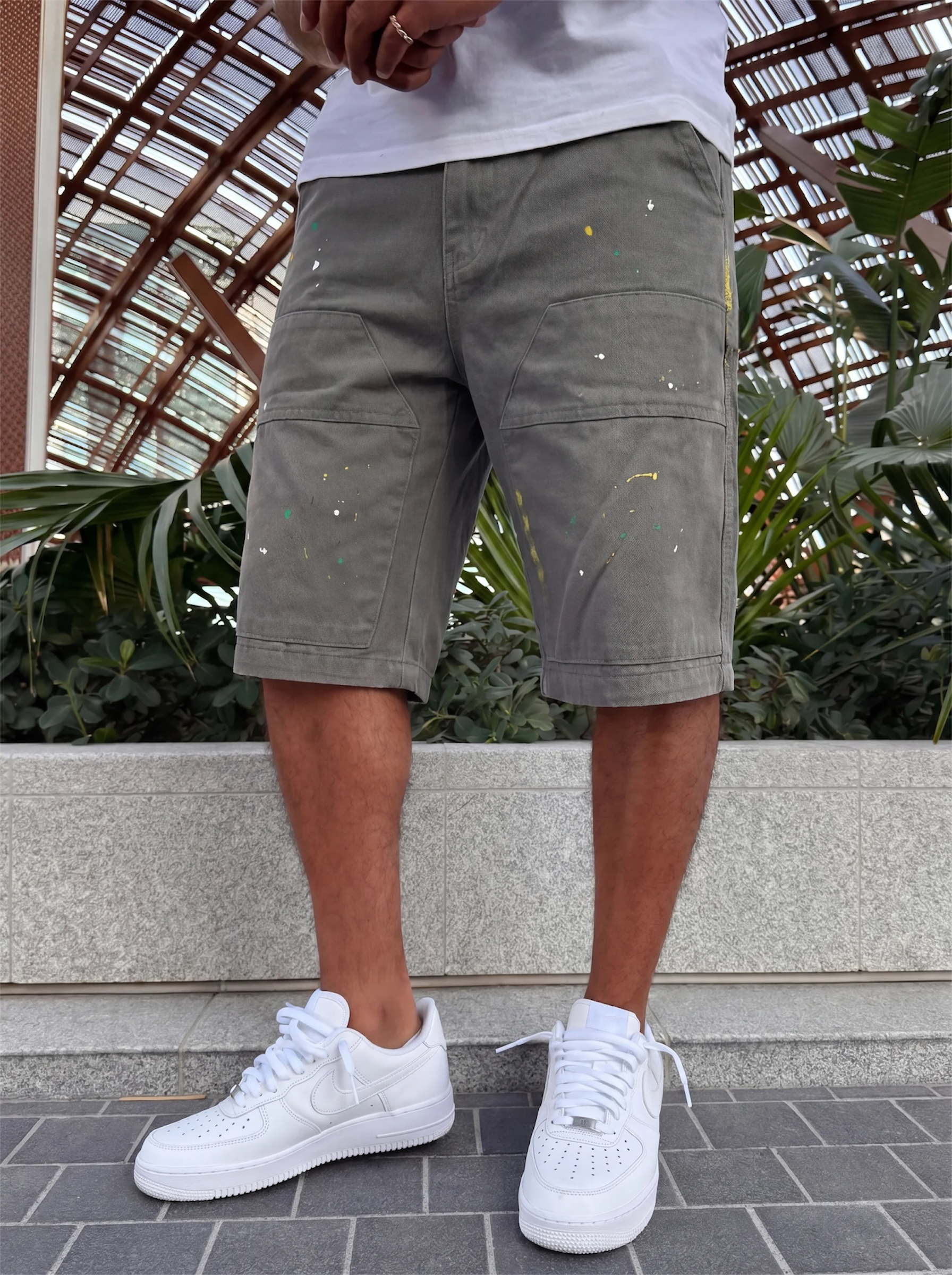 PAINT SPILL SHORTS - GREY