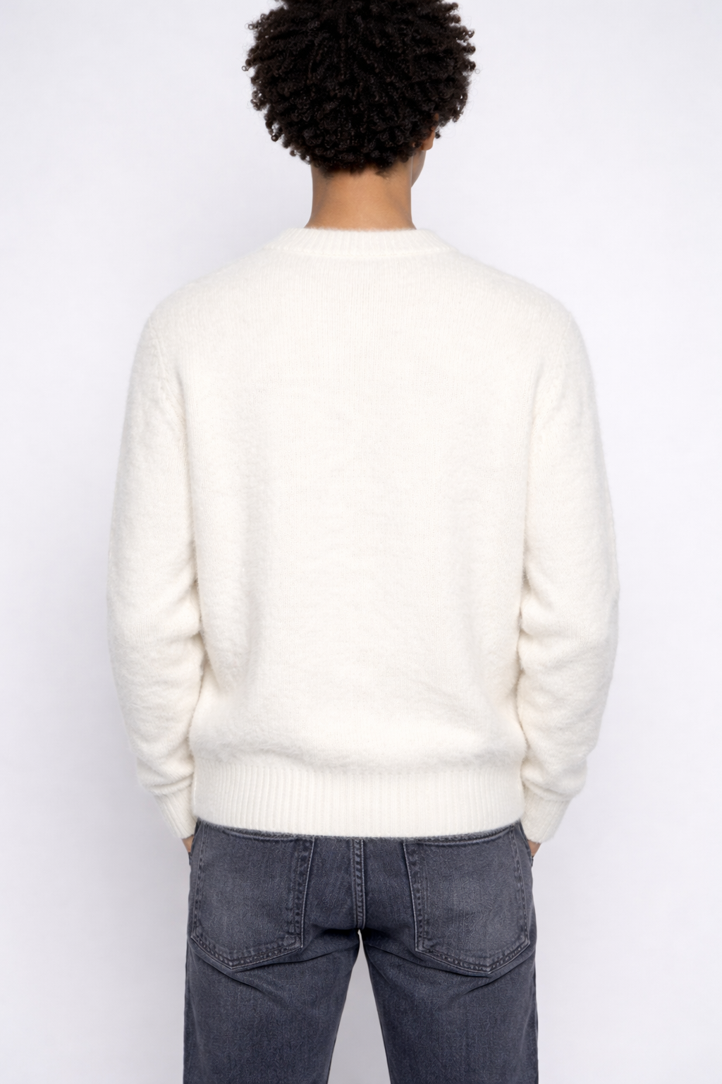 WHITE MOHAIR SWEATER