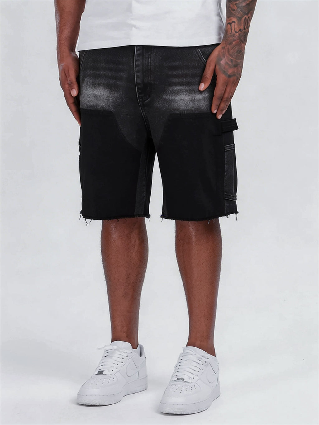 WASHED CARPENTER DENIM SHORTS
