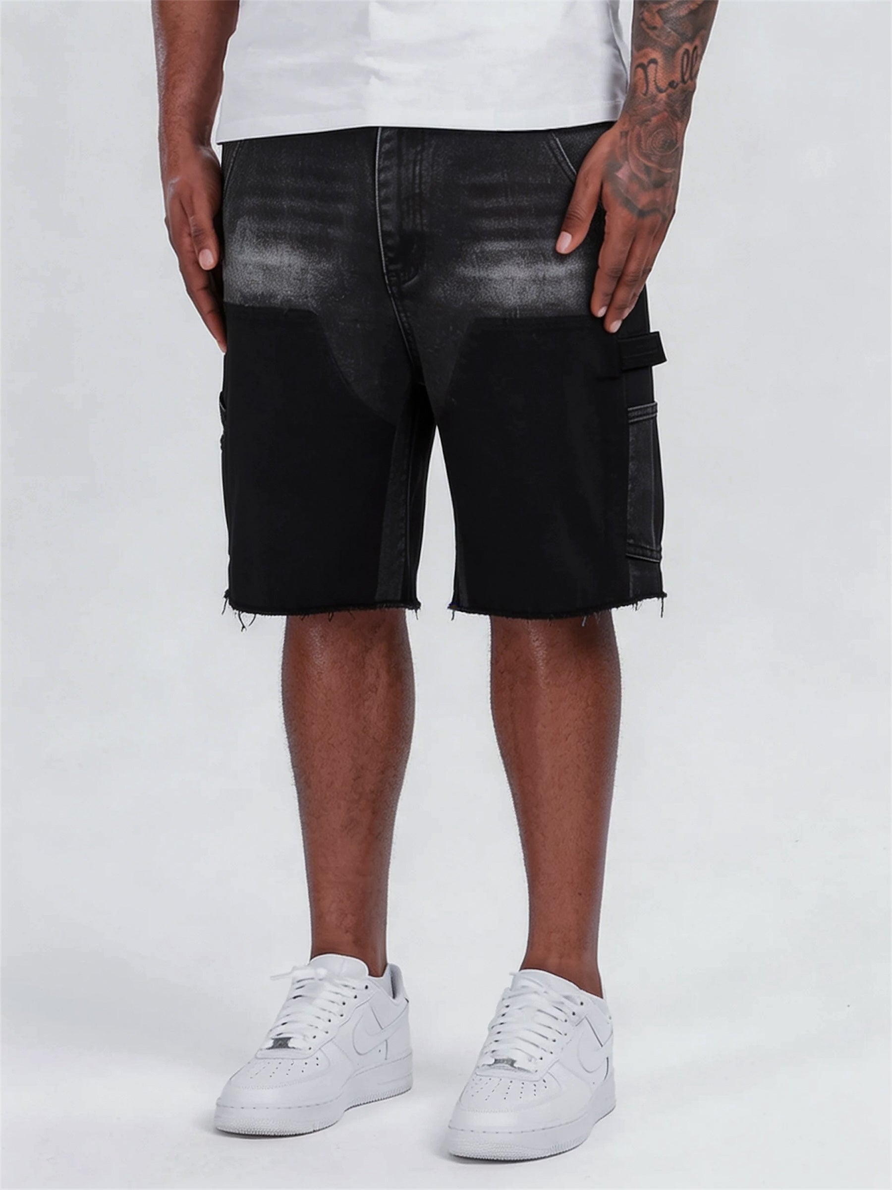 WASHED CARPENTER DENIM SHORTS