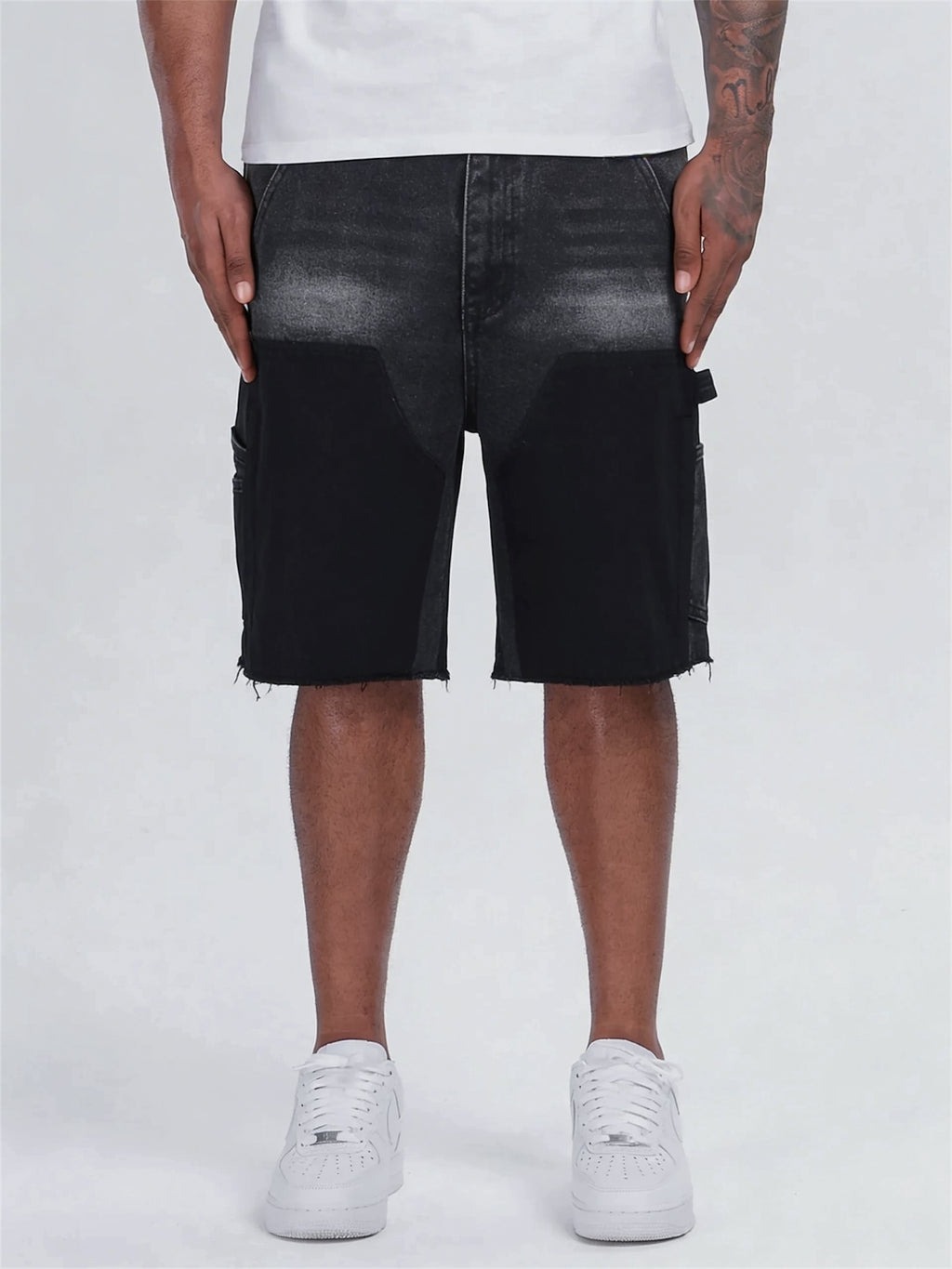 WASHED CARPENTER DENIM SHORTS