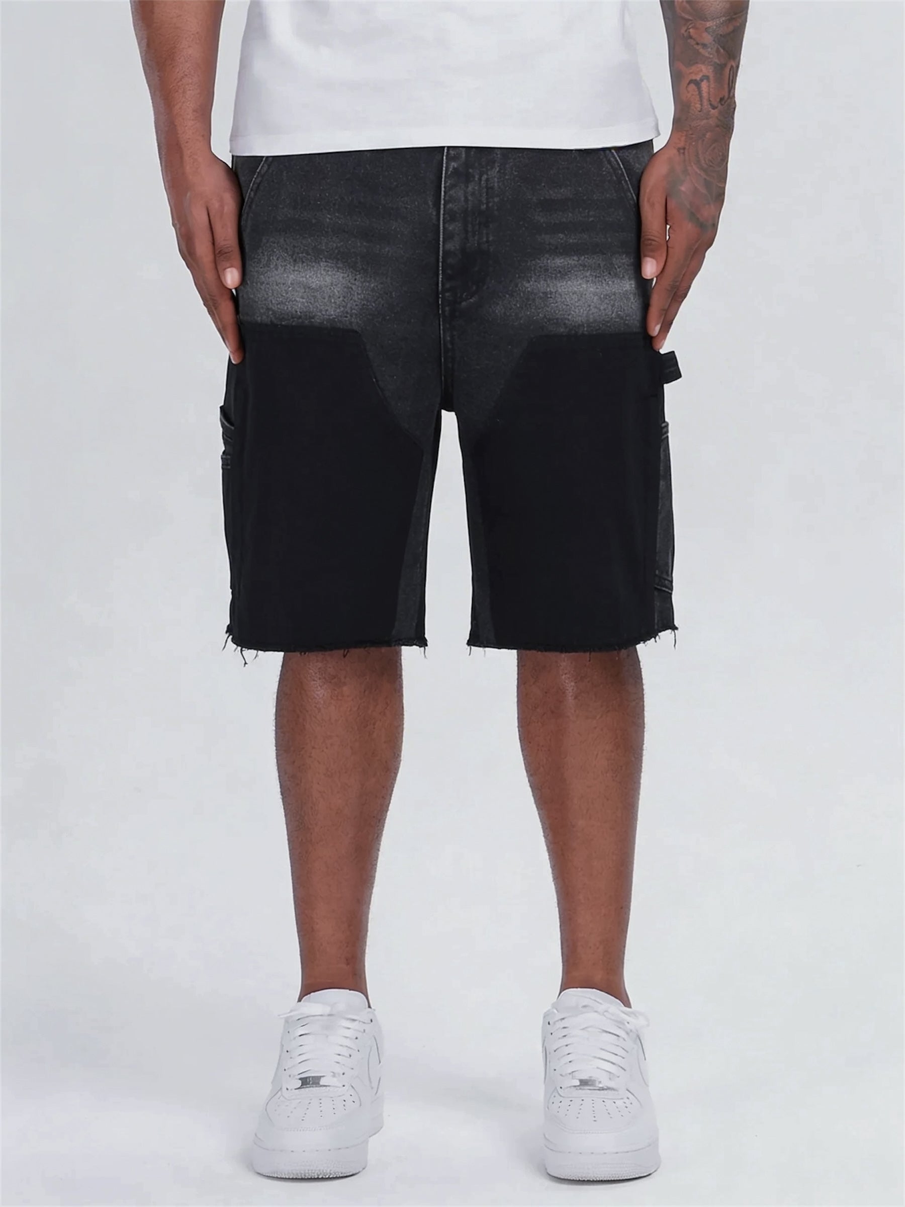 WASHED CARPENTER DENIM SHORTS