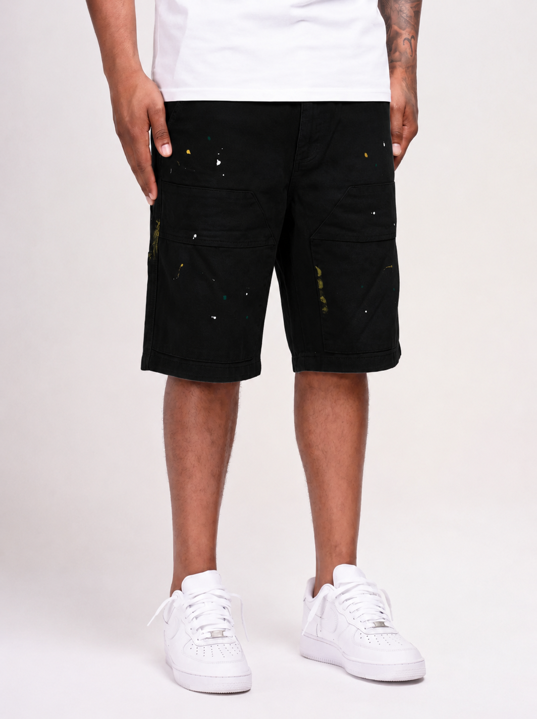 PAINT SPILL SHORTS - BLACK