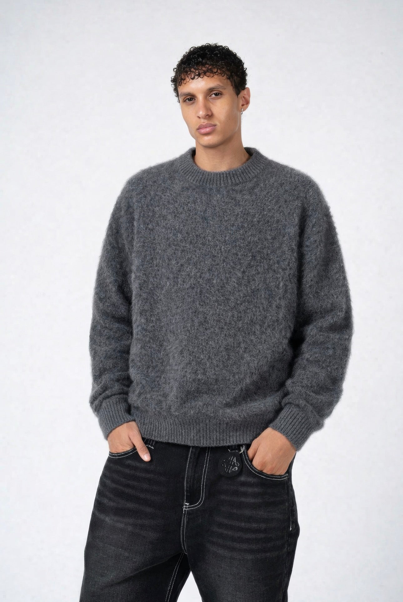 GREY MOHAIR SWEATER