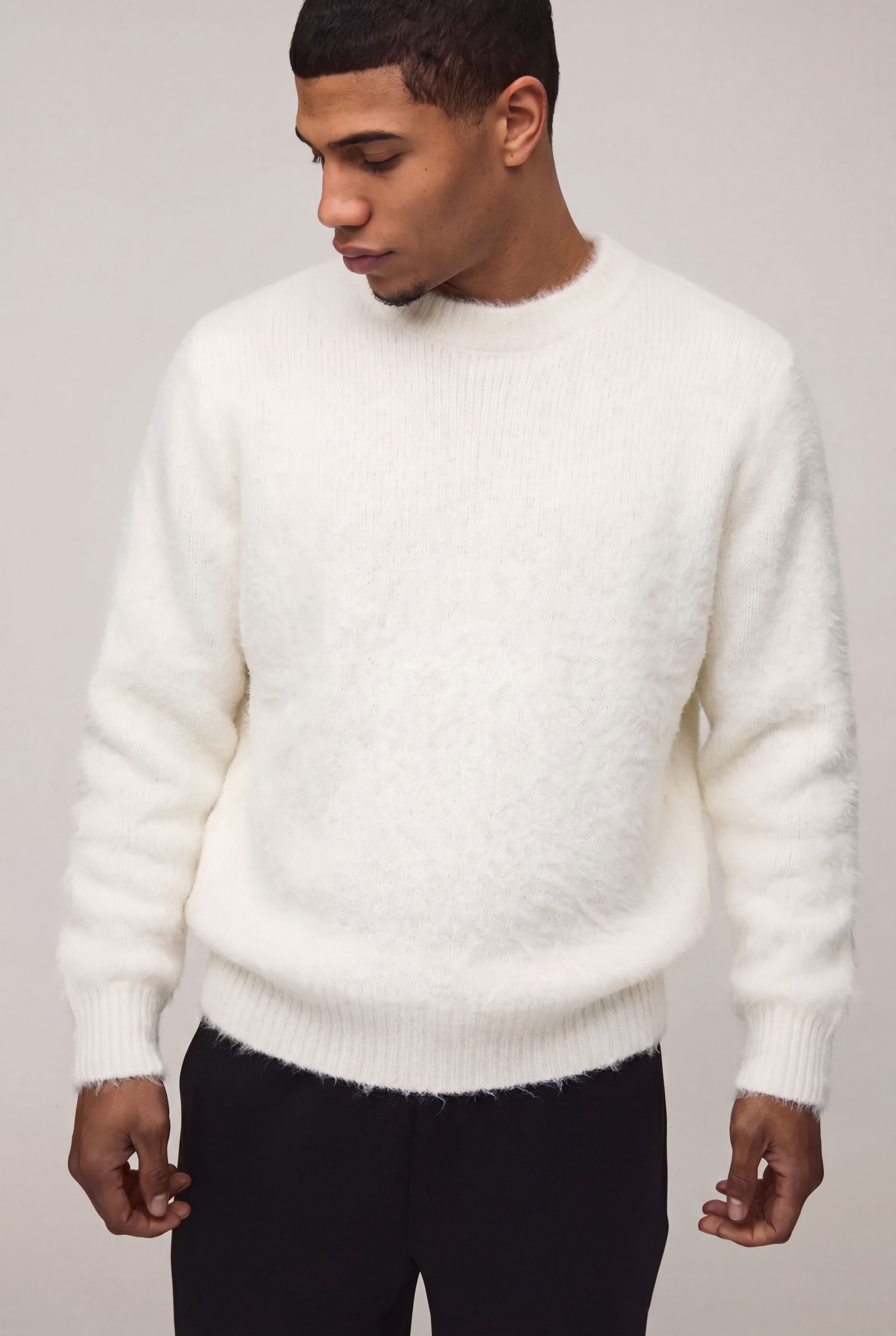 WHITE MOHAIR SWEATER