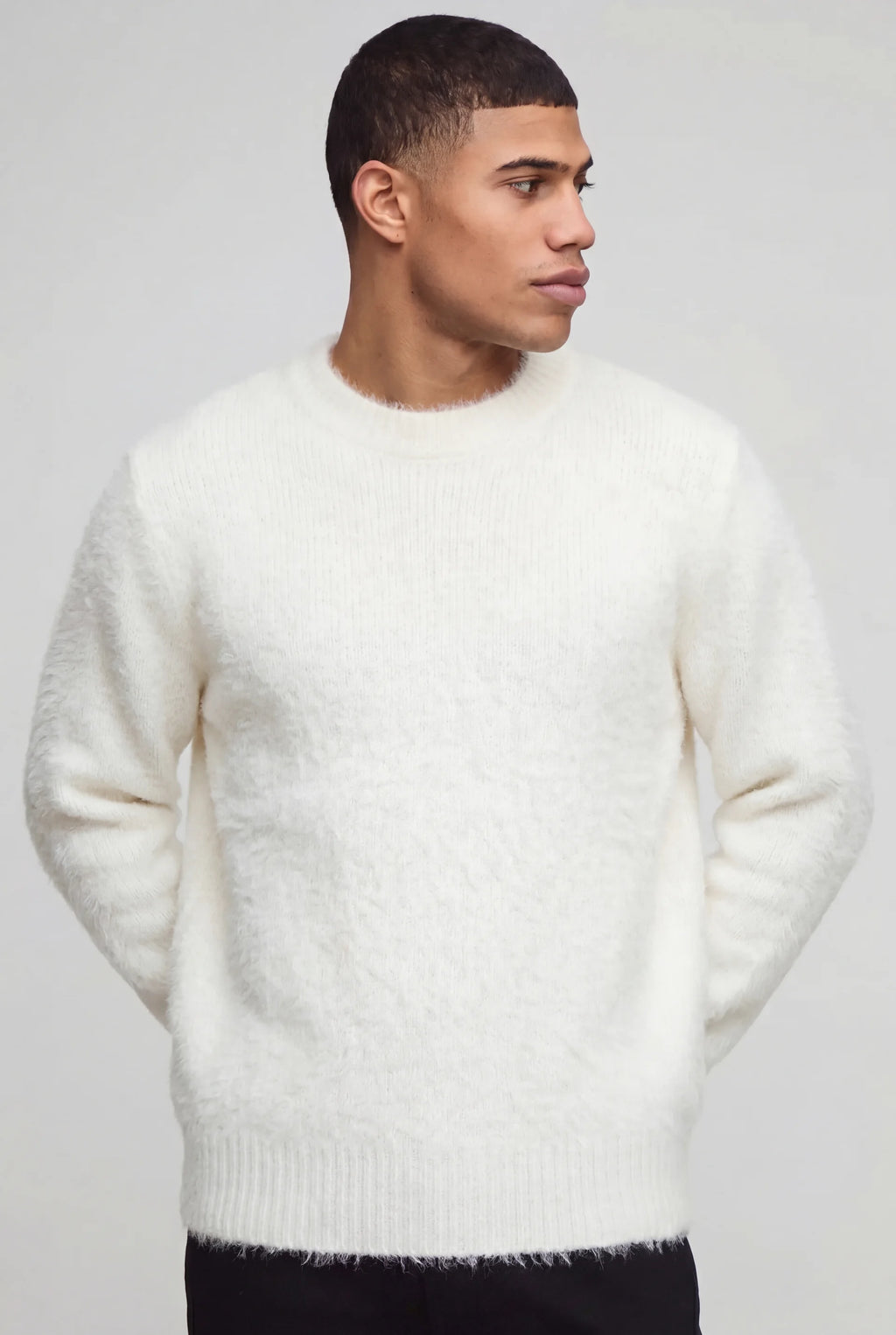 WHITE MOHAIR SWEATER