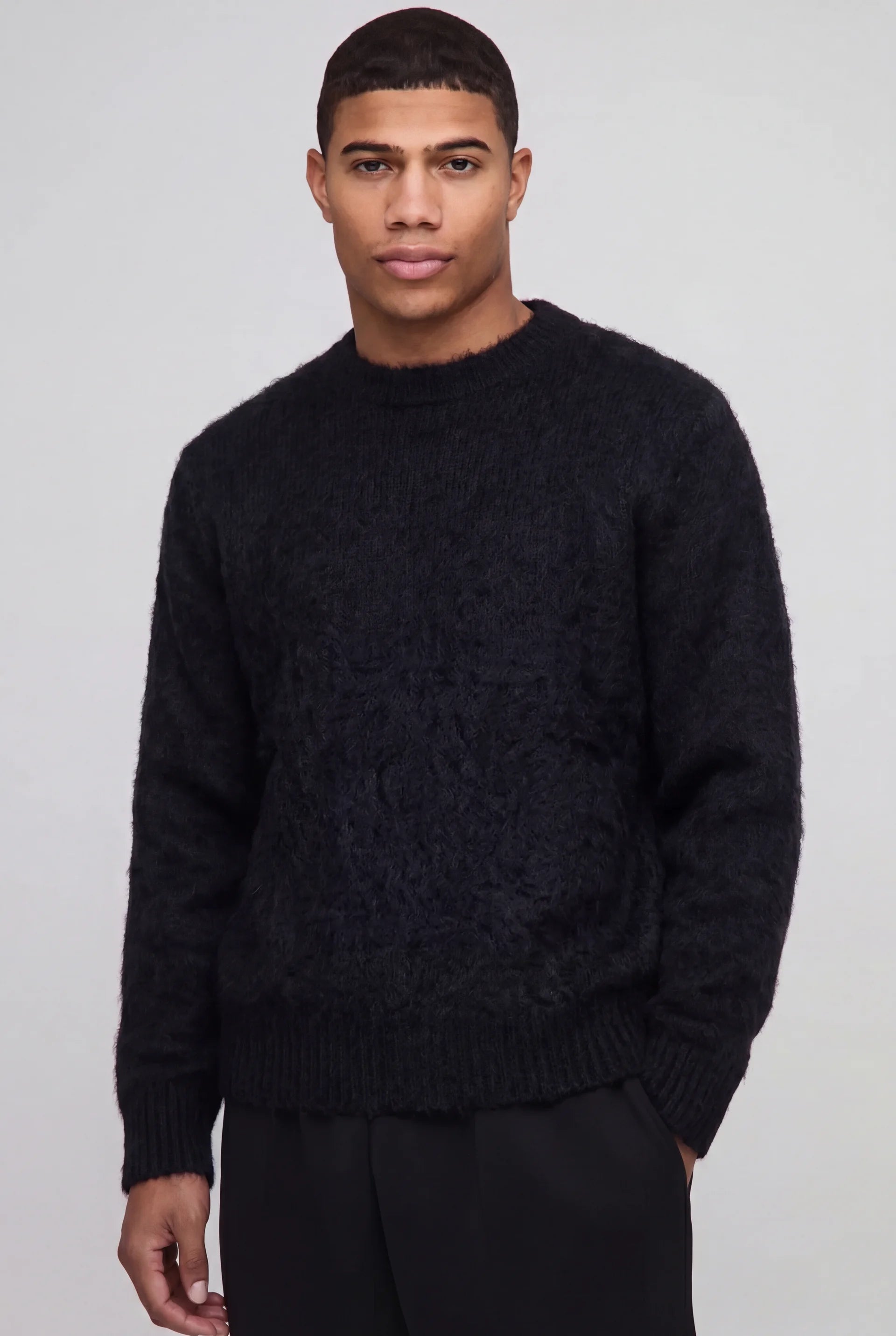 BLACK MOHAIR SWEATER