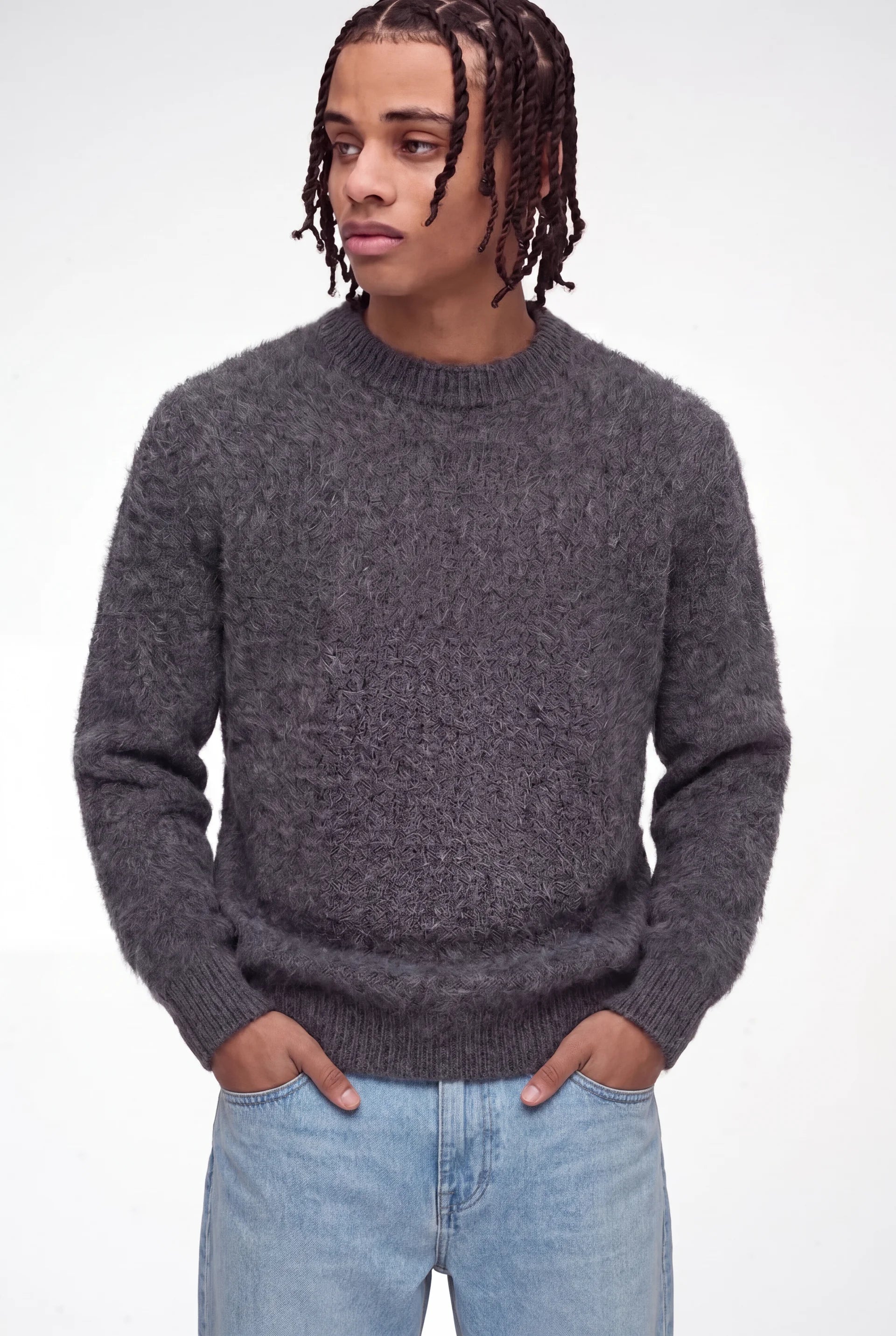 GREY MOHAIR SWEATER